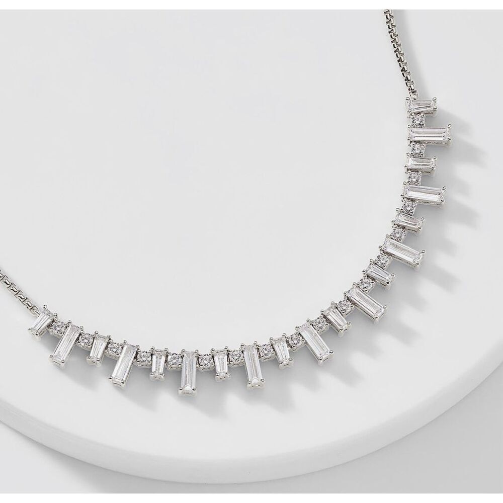 Nadri Mixed Baguette Chain Necklace